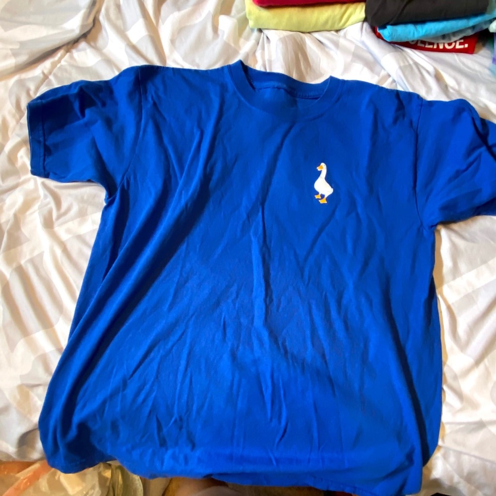 blue aflac t-shirt!